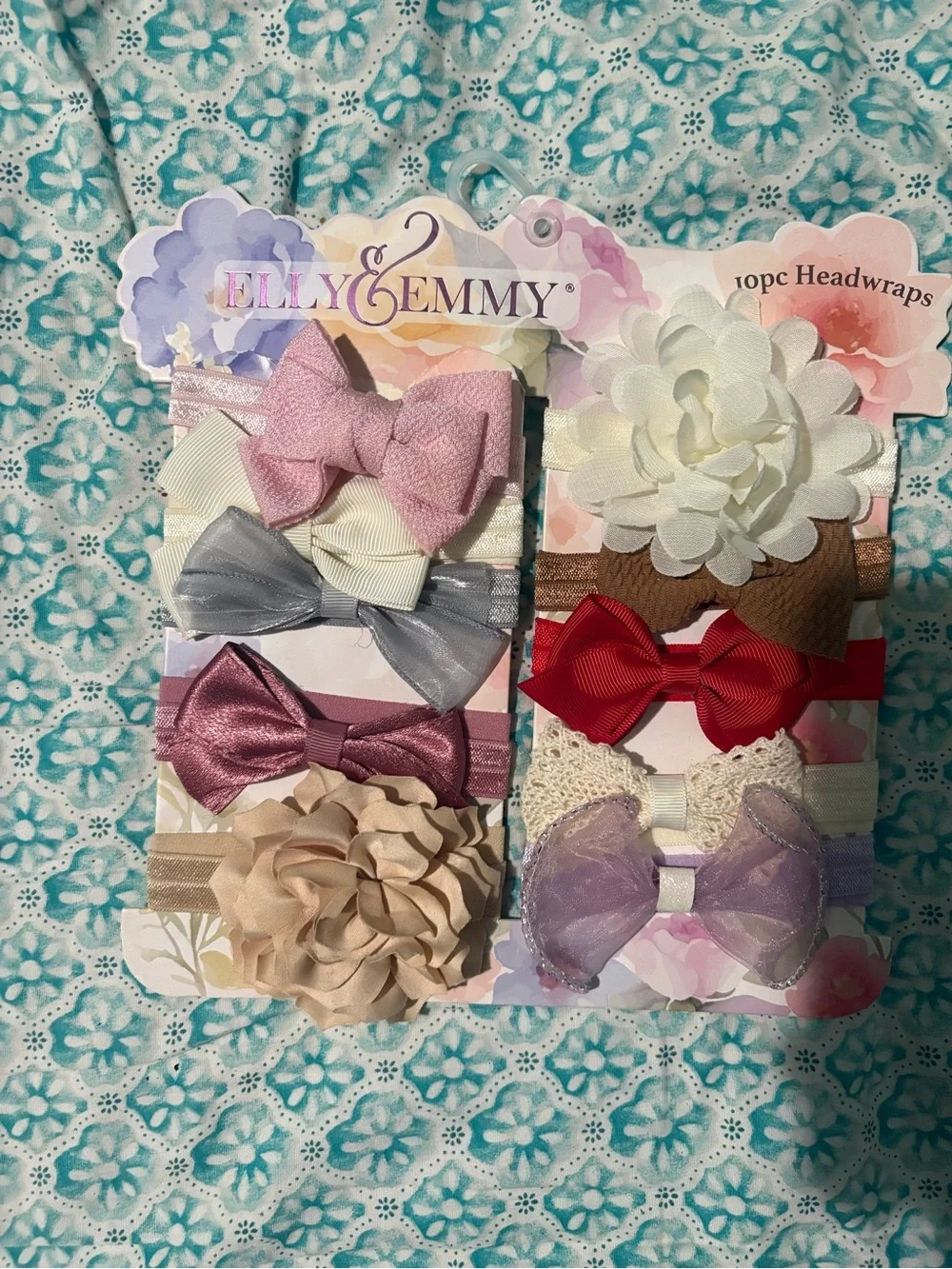 Girls 10pc Multicolor Headwrap Set - Pastel and Bright Bows & Flowers
